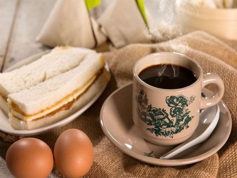 Traditional Nanyang Coffee with eggs and toast