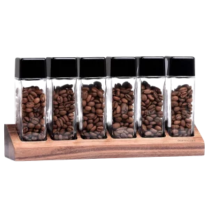 Normcore 6 Tubes Coffee Bean Cellars with Walnut Stand