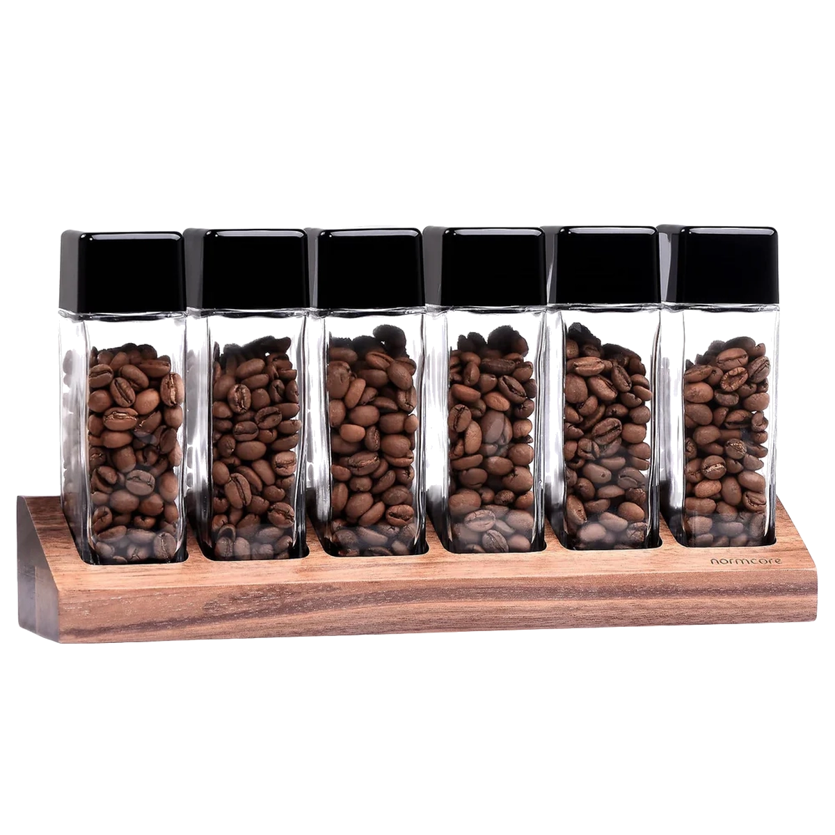 Normcore 6 Tubes Coffee Bean Cellars with Walnut Stand