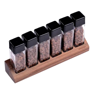 Normcore 6 Tubes Coffee Bean Cellars with Walnut Stand