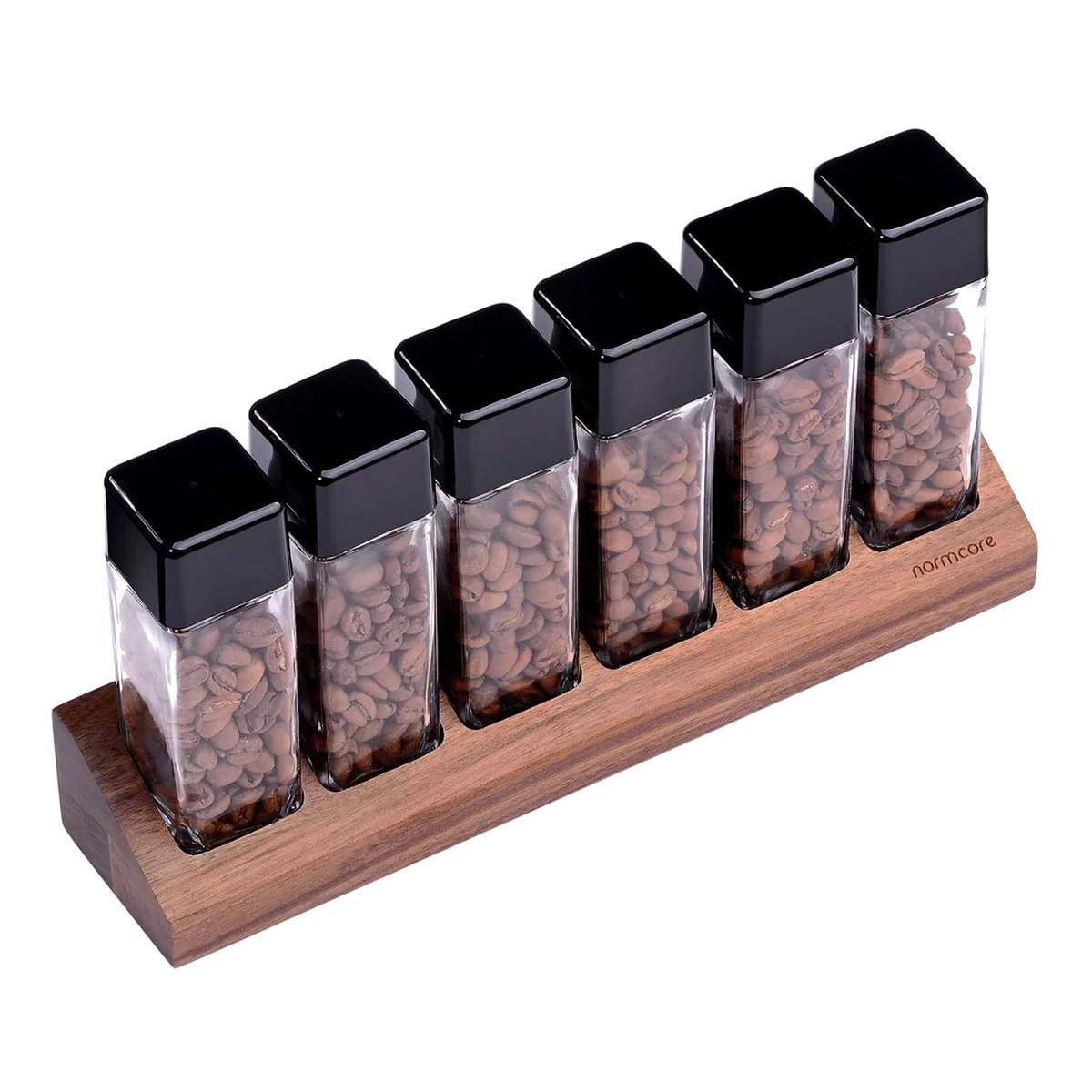 Normcore 6 Tubes Coffee Bean Cellars with Walnut Stand