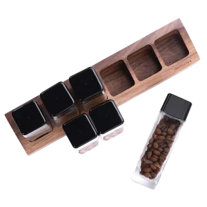 Normcore 6 Tubes Coffee Bean Cellars with Walnut Stand