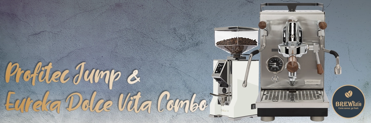Profitec Jump & Eureka White Dolce Vita Combo product banner